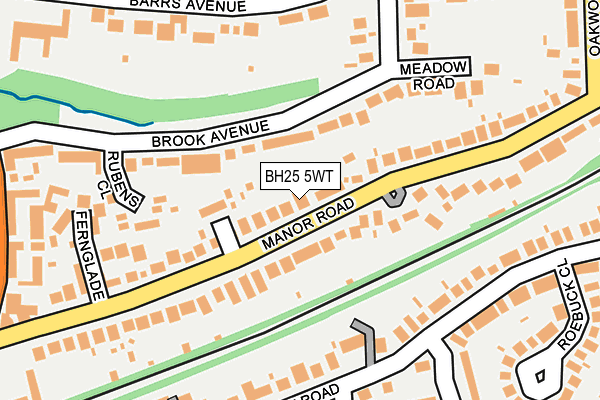 BH25 5WT map - OS OpenMap – Local (Ordnance Survey)