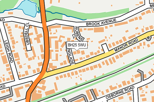 BH25 5WU map - OS OpenMap – Local (Ordnance Survey)