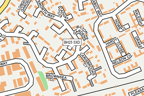 BH25 5XD map - OS OpenMap – Local (Ordnance Survey)