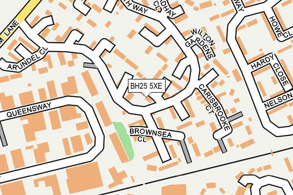 BH25 5XE map - OS OpenMap – Local (Ordnance Survey)