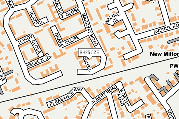 BH25 5ZE map - OS OpenMap – Local (Ordnance Survey)