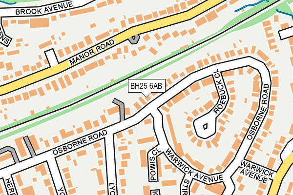 BH25 6AB map - OS OpenMap – Local (Ordnance Survey)