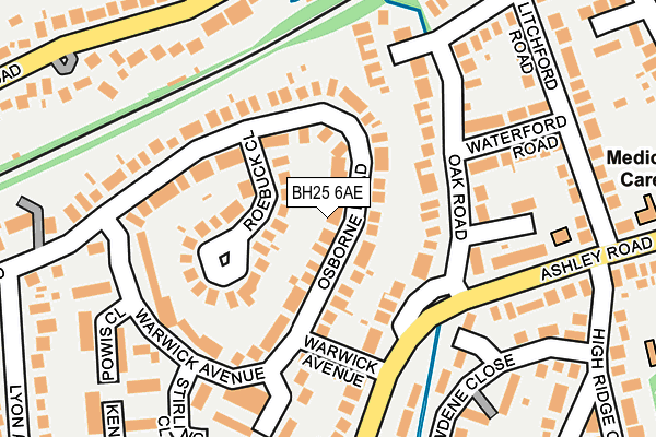 BH25 6AE map - OS OpenMap – Local (Ordnance Survey)