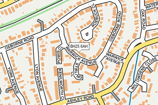 BH25 6AH map - OS OpenMap – Local (Ordnance Survey)