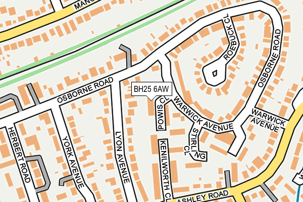 BH25 6AW map - OS OpenMap – Local (Ordnance Survey)