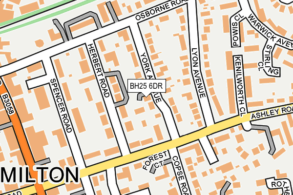 BH25 6DR map - OS OpenMap – Local (Ordnance Survey)