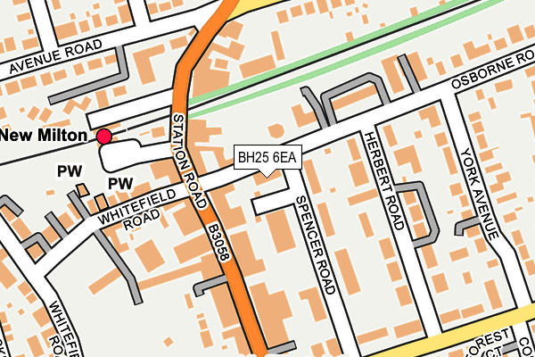 BH25 6EA map - OS OpenMap – Local (Ordnance Survey)