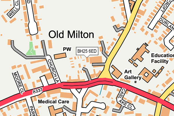 BH25 6ED map - OS OpenMap – Local (Ordnance Survey)