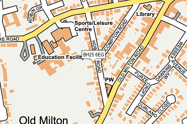 BH25 6EG map - OS OpenMap – Local (Ordnance Survey)