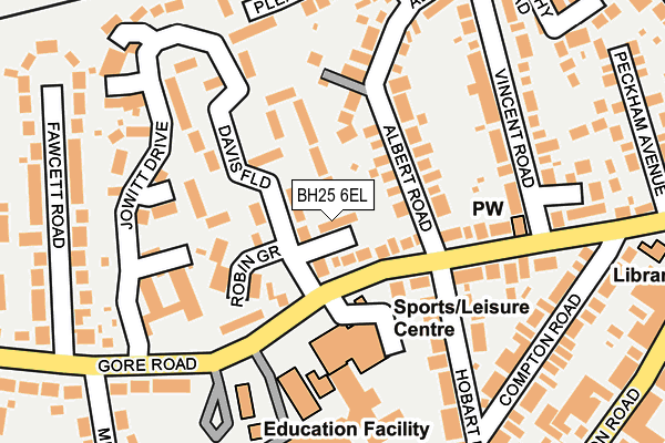 BH25 6EL map - OS OpenMap – Local (Ordnance Survey)