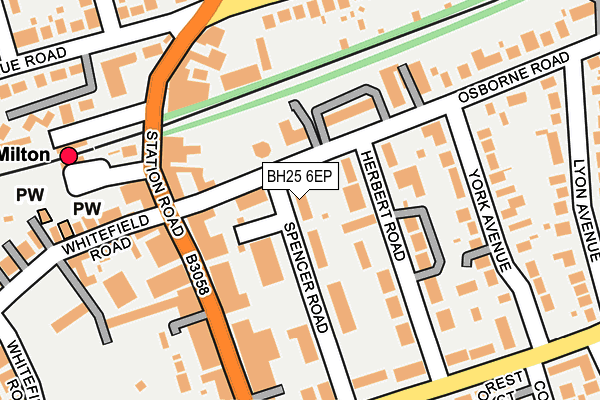 BH25 6EP map - OS OpenMap – Local (Ordnance Survey)