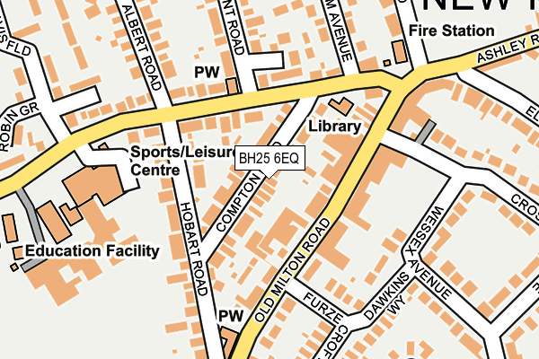 BH25 6EQ map - OS OpenMap – Local (Ordnance Survey)
