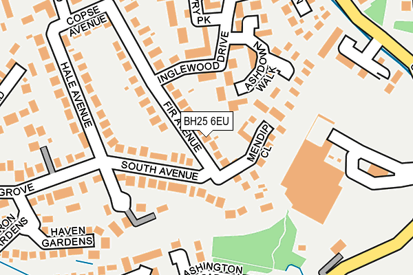 BH25 6EU map - OS OpenMap – Local (Ordnance Survey)