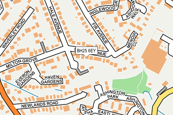 BH25 6EY map - OS OpenMap – Local (Ordnance Survey)