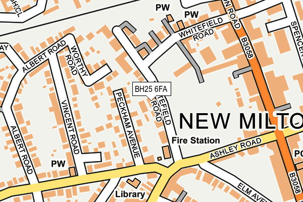 BH25 6FA map - OS OpenMap – Local (Ordnance Survey)