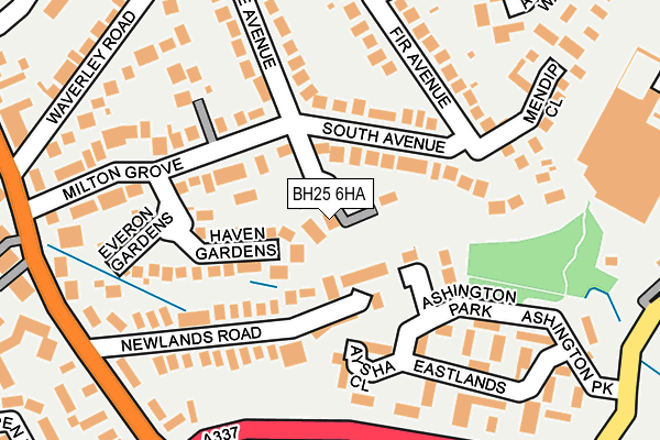 BH25 6HA map - OS OpenMap – Local (Ordnance Survey)