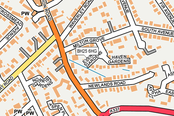 BH25 6HG map - OS OpenMap – Local (Ordnance Survey)