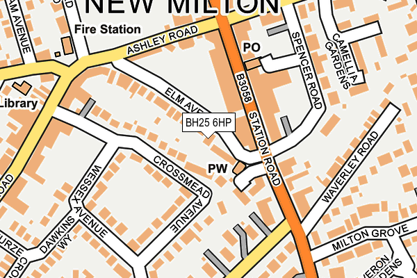 BH25 6HP map - OS OpenMap – Local (Ordnance Survey)
