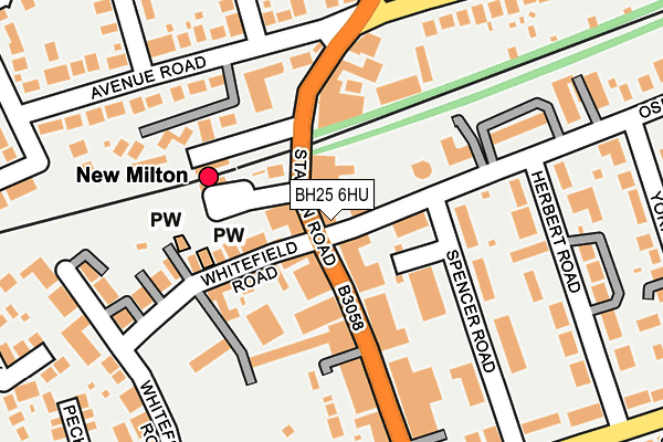 BH25 6HU map - OS OpenMap – Local (Ordnance Survey)