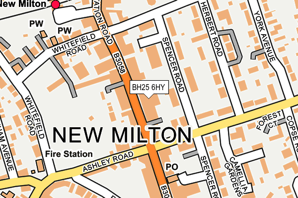 Map of AD NEW MILTON LTD at local scale