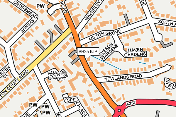 BH25 6JP map - OS OpenMap – Local (Ordnance Survey)