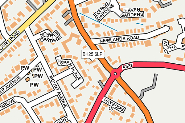 BH25 6LP map - OS OpenMap – Local (Ordnance Survey)
