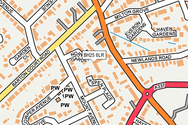 BH25 6LR map - OS OpenMap – Local (Ordnance Survey)