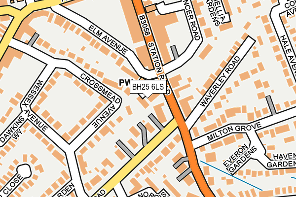 BH25 6LS map - OS OpenMap – Local (Ordnance Survey)