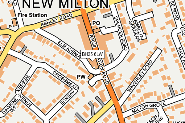 BH25 6LW map - OS OpenMap – Local (Ordnance Survey)