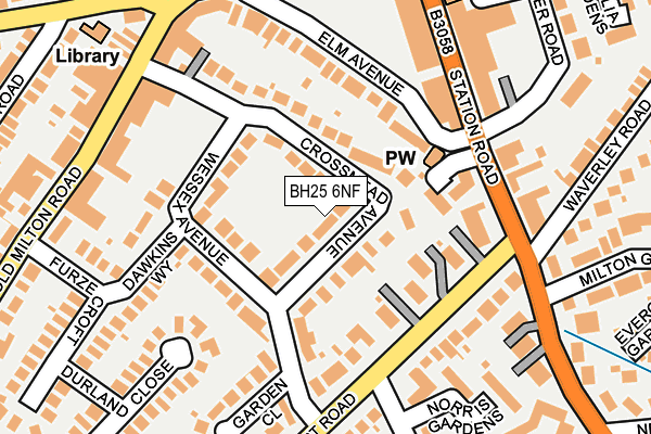 BH25 6NF map - OS OpenMap – Local (Ordnance Survey)