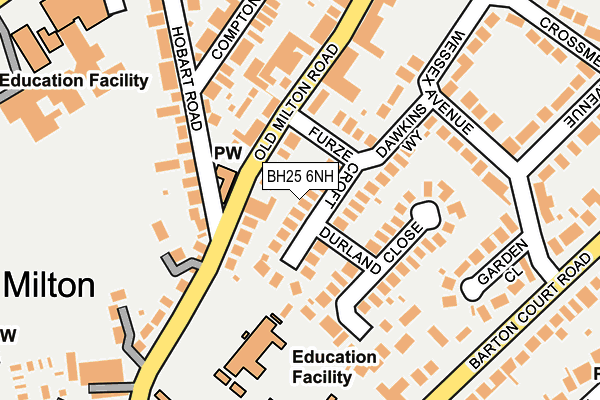 BH25 6NH map - OS OpenMap – Local (Ordnance Survey)