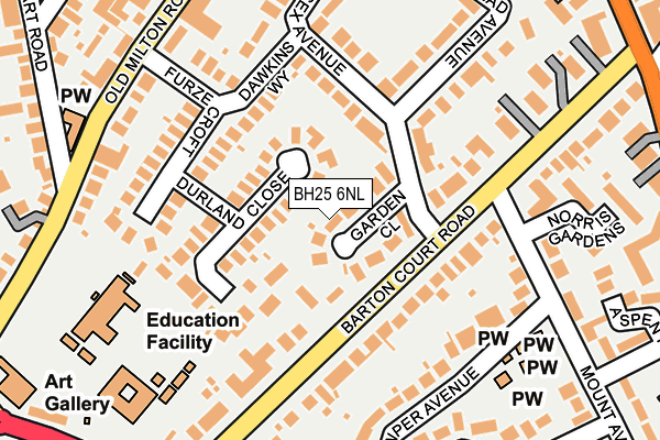 BH25 6NL map - OS OpenMap – Local (Ordnance Survey)