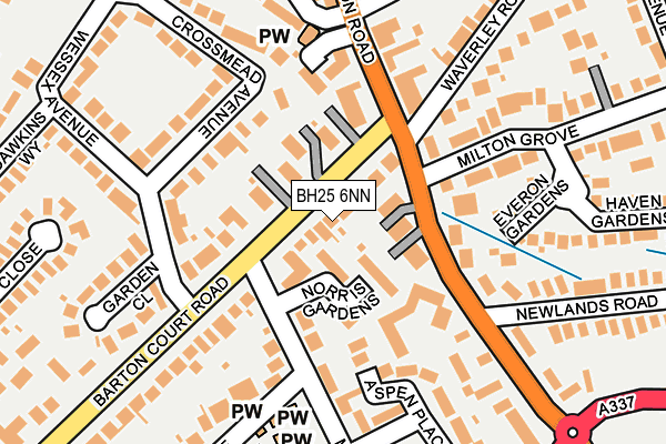 BH25 6NN map - OS OpenMap – Local (Ordnance Survey)