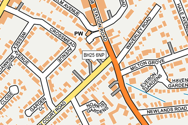 BH25 6NP map - OS OpenMap – Local (Ordnance Survey)