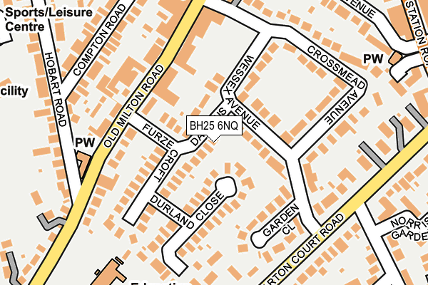 BH25 6NQ map - OS OpenMap – Local (Ordnance Survey)