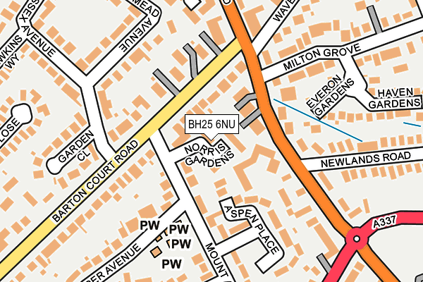 BH25 6NU map - OS OpenMap – Local (Ordnance Survey)