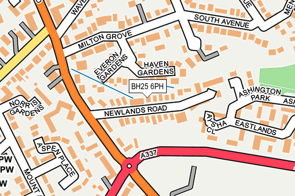 BH25 6PH map - OS OpenMap – Local (Ordnance Survey)