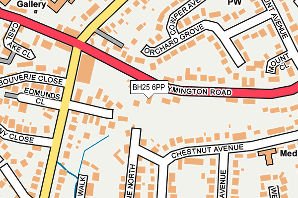 BH25 6PP map - OS OpenMap – Local (Ordnance Survey)