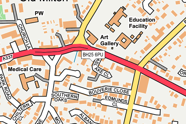 BH25 6PU map - OS OpenMap – Local (Ordnance Survey)