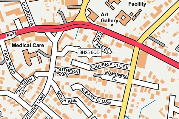 BH25 6QD map - OS OpenMap – Local (Ordnance Survey)