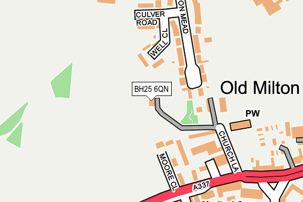 BH25 6QN map - OS OpenMap – Local (Ordnance Survey)