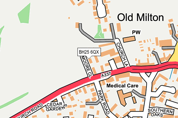 BH25 6QX map - OS OpenMap – Local (Ordnance Survey)