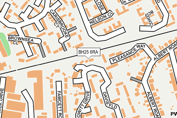 BH25 6RA map - OS OpenMap – Local (Ordnance Survey)
