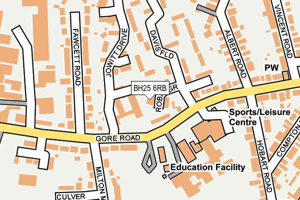 BH25 6RB map - OS OpenMap – Local (Ordnance Survey)