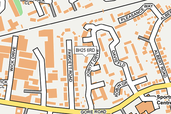 BH25 6RD map - OS OpenMap – Local (Ordnance Survey)