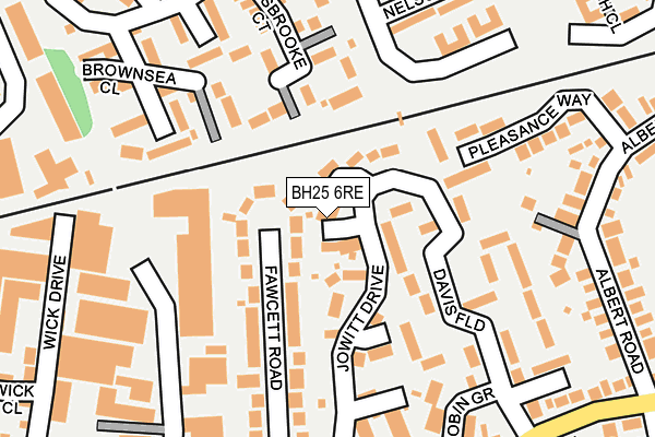 BH25 6RE map - OS OpenMap – Local (Ordnance Survey)