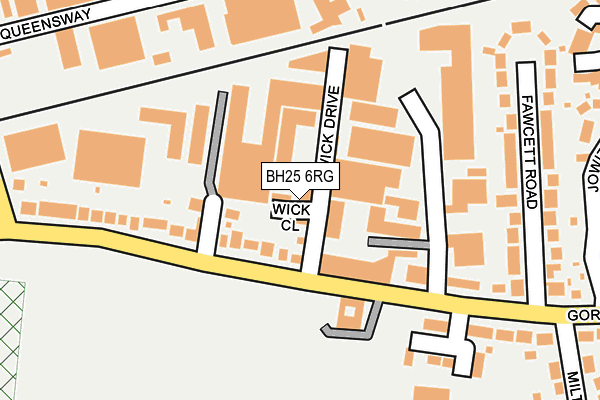 BH25 6RG map - OS OpenMap – Local (Ordnance Survey)