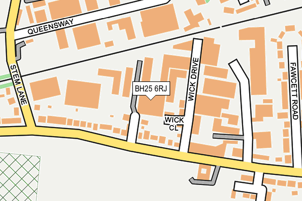 BH25 6RJ map - OS OpenMap – Local (Ordnance Survey)