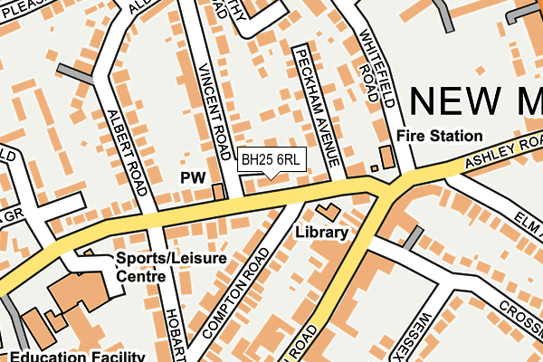 BH25 6RL map - OS OpenMap – Local (Ordnance Survey)
