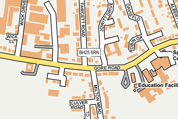 BH25 6RN map - OS OpenMap – Local (Ordnance Survey)